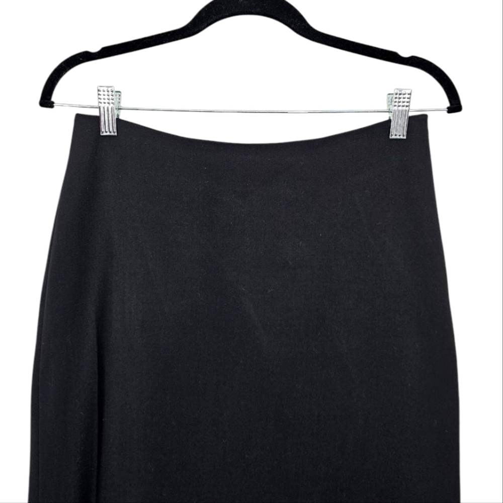 Marc Aurel Black Midi A-Line Skirt Hi-Lo Size 38 (M). - Picture 3 of 10